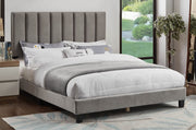 T2118 Bed with Vertical Channel Tufting – Box Spring Required GREY